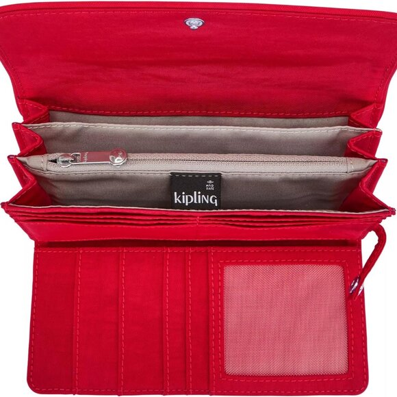 Money Land RFID Wallet Womens Red Rouge Polyester Organizer Travel Secure - Picture 3 of 9